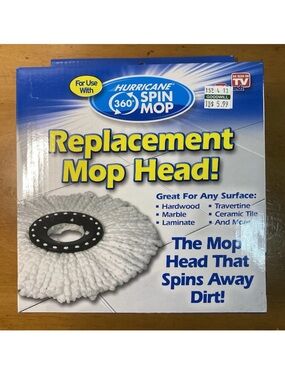 Hurricane Spin Mop Replacement Mop Head As Seen On TV by BulbHead New Sealed